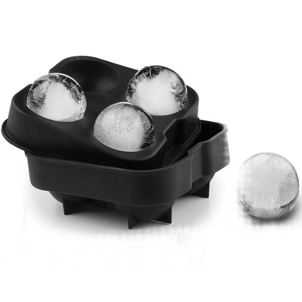 ❤未使用❤丸い氷　シリコン　製氷皿　丸氷　アイス Amazon｜製氷皿 まる氷アイストレー 丸氷 4個大ボール製氷器 お茶やお